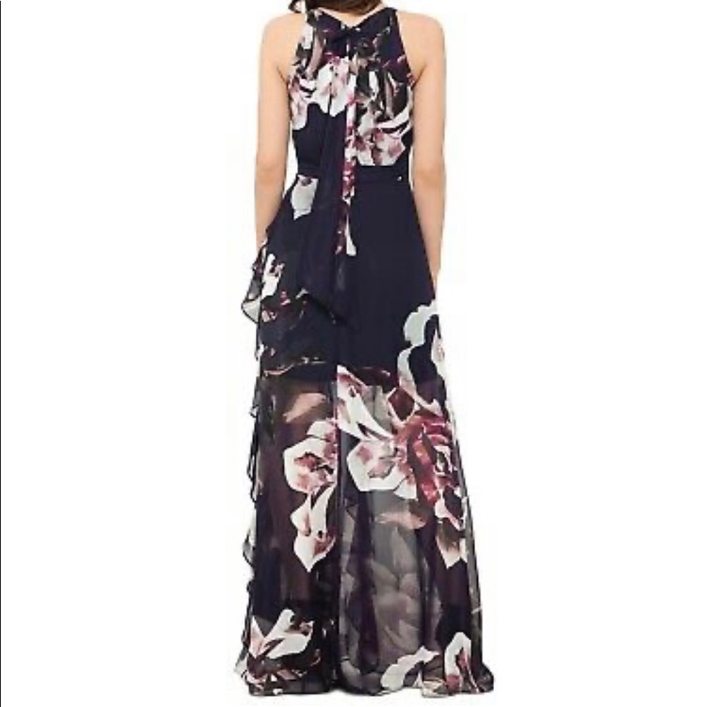 Navy blue Betsy Adam flower dress size 4
